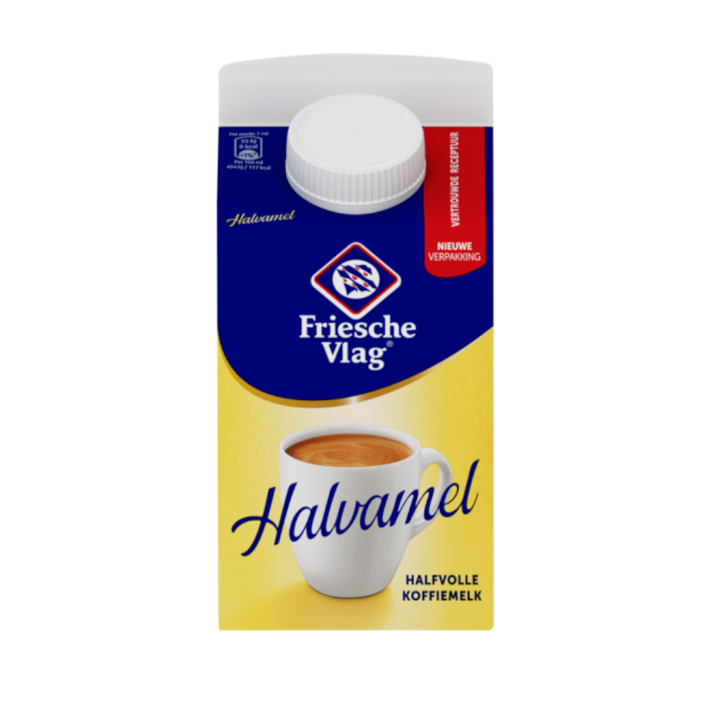 Friesche Vlag Halvamel koffiemelk 455 ml pak