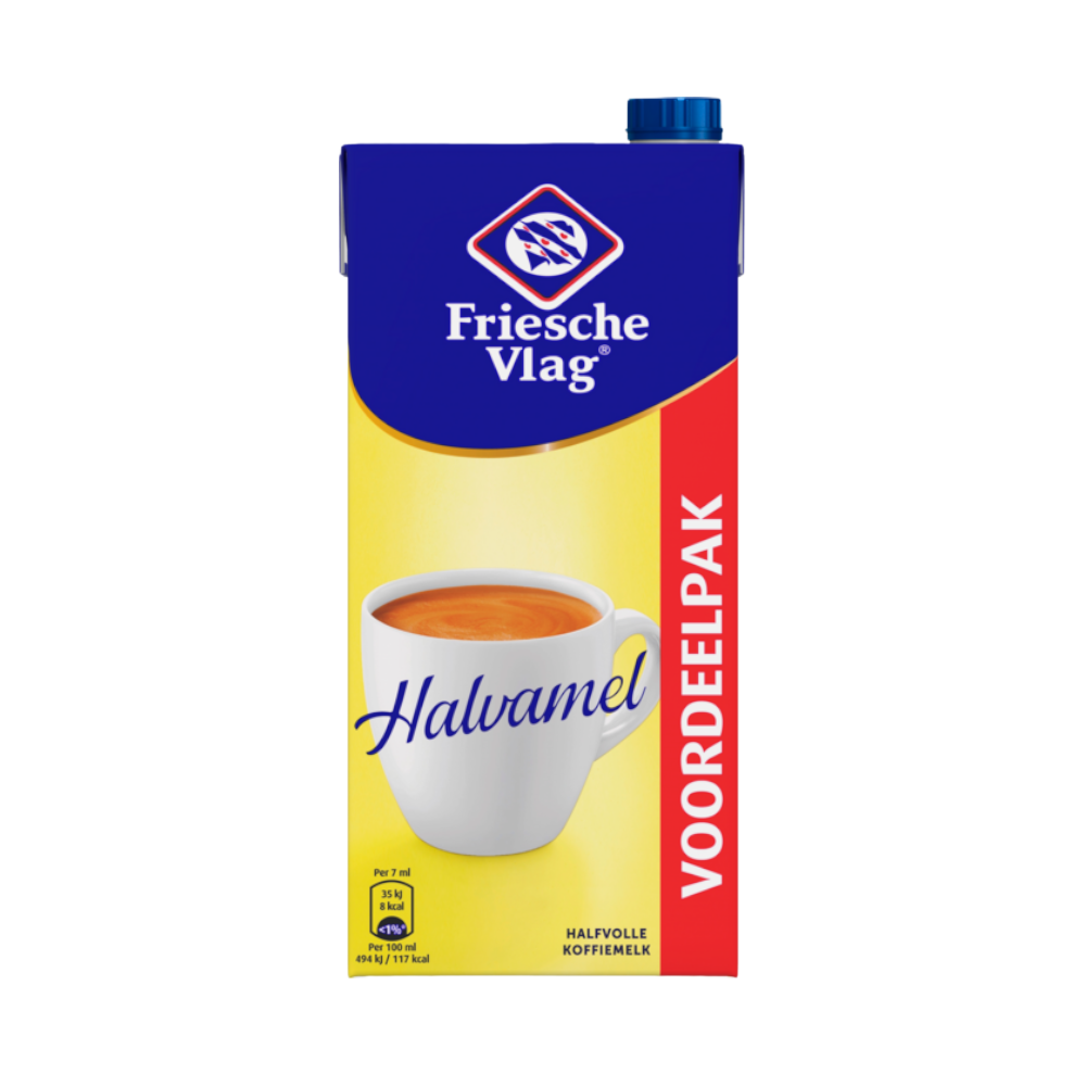 Friesche Vlag Halvamel koffiemelk 930 ml pak