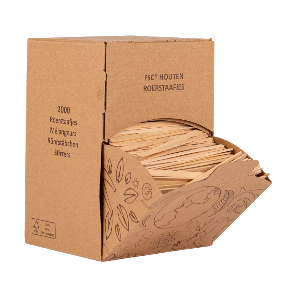 Houten roerstaafjes 110mm